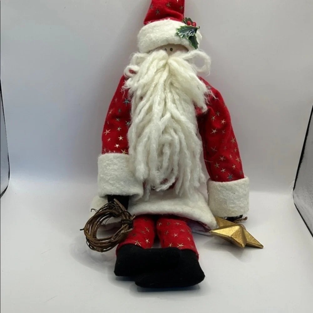 Festive Santa Claus Holiday Decoration - Red and White